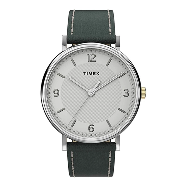 Timex TW2U67500 Men's White Dial Leather Strap Watches