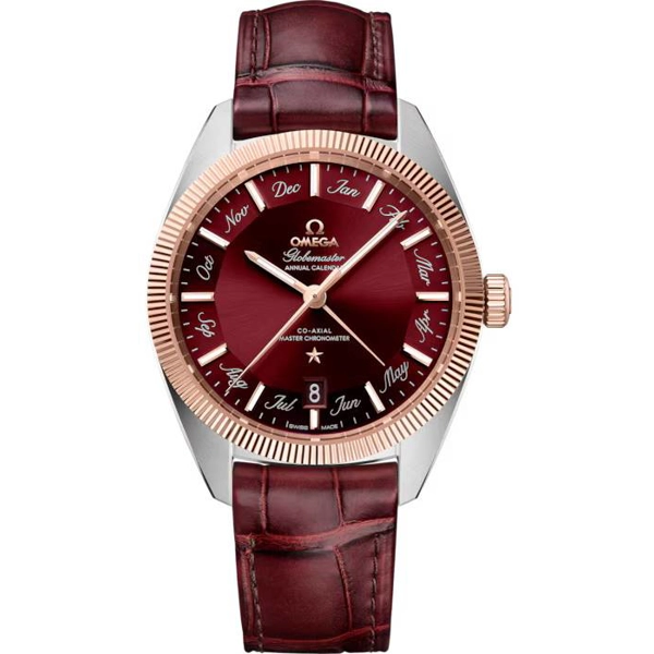 Omega Constellation Globemaster Annual Calendar 130.23.41.22.11.001 Red Leather Watches for Men