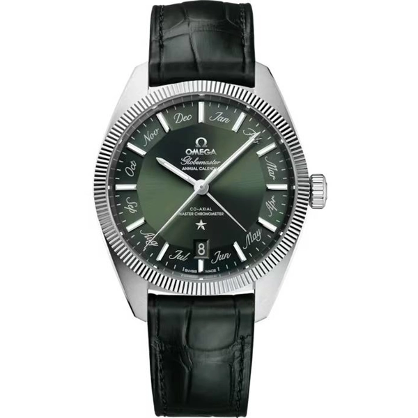 Omega Constellation Globemaster Annual Calendar 130.33.41.22.10.001 Green Leather Watches for Men