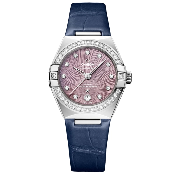 Omega Constellation 131.18.29.20.60.001 Blue Leather Watches for Women