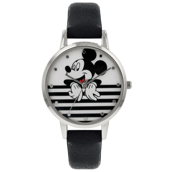 Disney MK5089 Stainless Steel Case Leather Strap Girls Watch