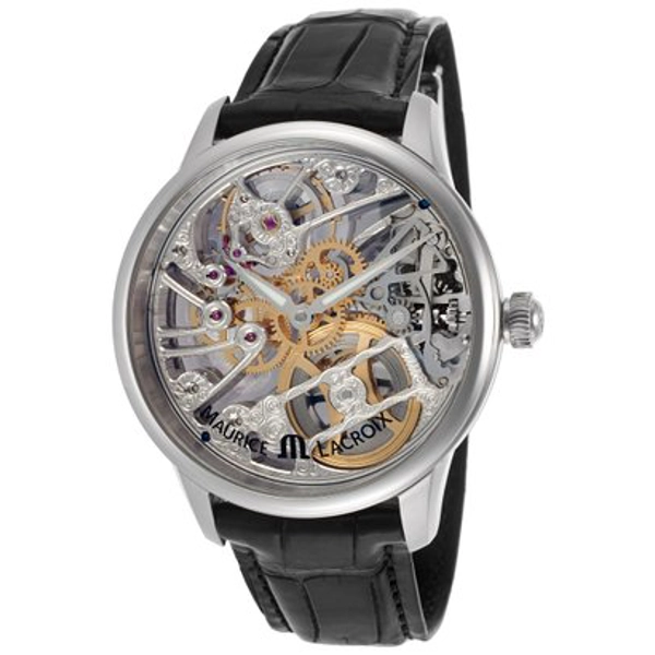 Men's Masterpiece Squelette Mechanical Silver-Tone Skeletonized Dial