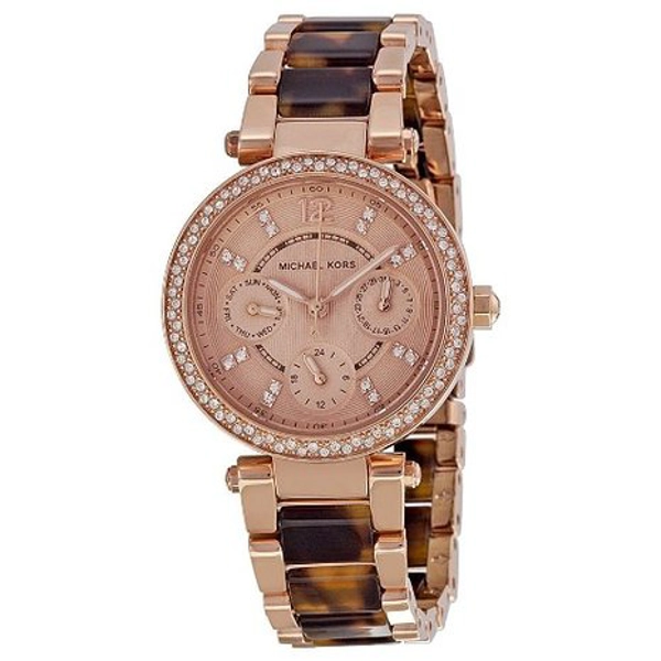 Michael Kors MK5841 Parker Round Analog Rose Dial Ladies Watch