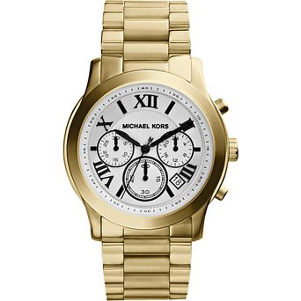 Michael Kors Cooper Chronograph White Dial Gold-tone Mens Watch MK5916