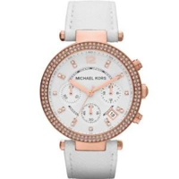 Michael Kors MK2281 White Dial Leather Strap L..