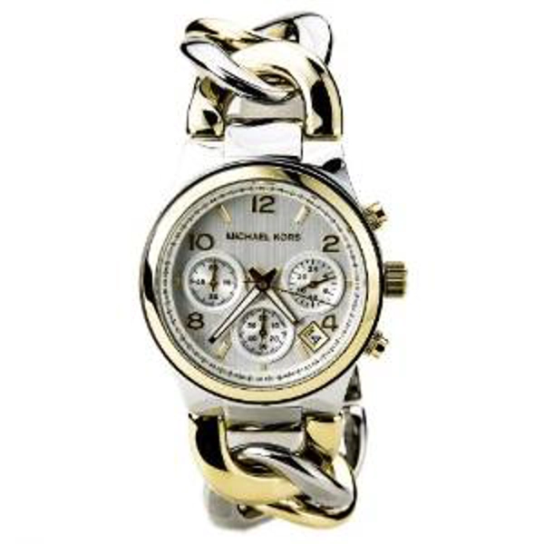 Michael Kors Twist Chain Chronograph White Dial Ladies Watch MK3199
