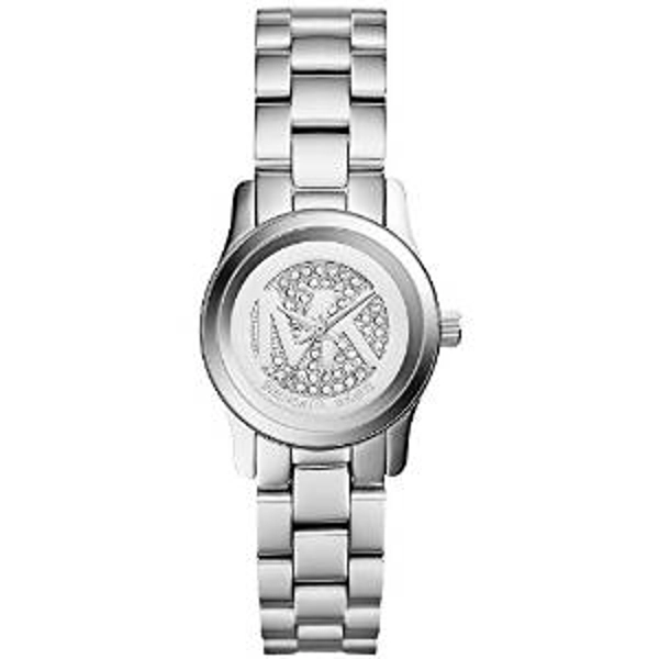 Michael Kors Silver Pave Dial Stainless Steel Ladies Watch MK3303