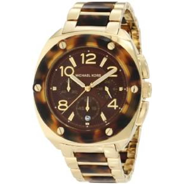 Michael Kors Acetate and Stainless Steel Brown Dial Watch MK5593