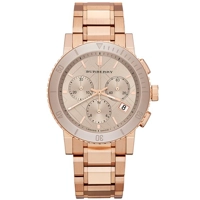 Burberry Rose Gold-Finished Stainless Steel Wa..