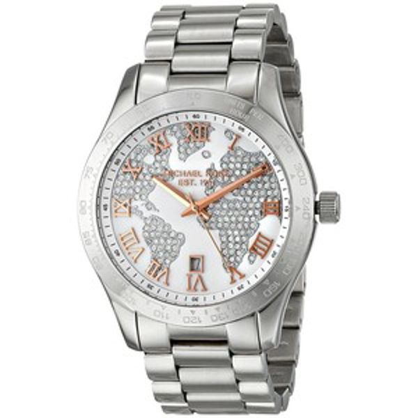 Michael Kors Layton Silver Dial Crystal Ladies Watch MK5958