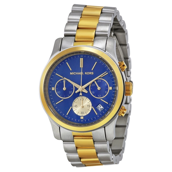 Michael Kors MK6165 Runway Chronograph Blue Dial Two tone Ladies Watch