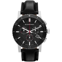 Burberry BU9382 Black Dial Chronograph Leather..