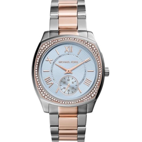 Michael Kors MK6136 Blue Dial Rose Gold Silver Two Tone Women's Watch