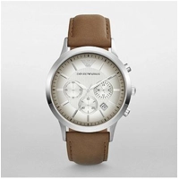 Armani AR2471 Chronograph Tan Leather Men's Wa..