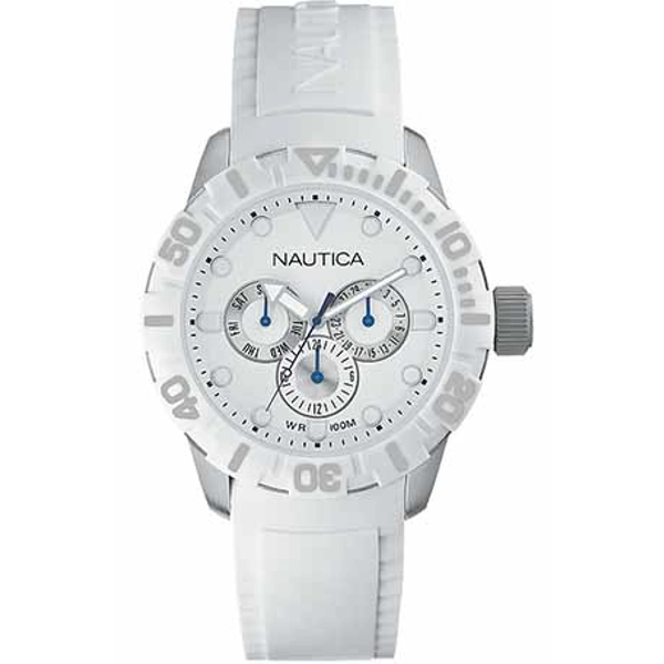 Nautica A13639G NSR 101 White Dial White Resin Mens Watch