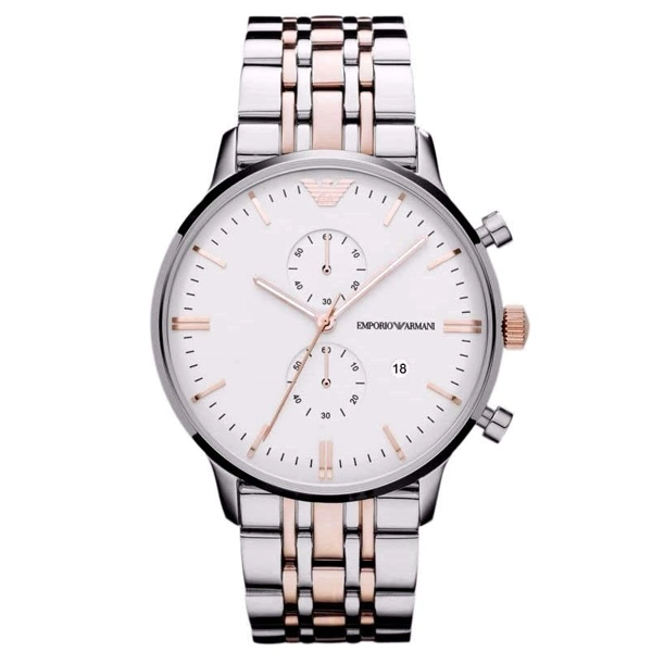 Emporio Armani AR1933 Luxury Classic Silver Tone Chronograph Watch