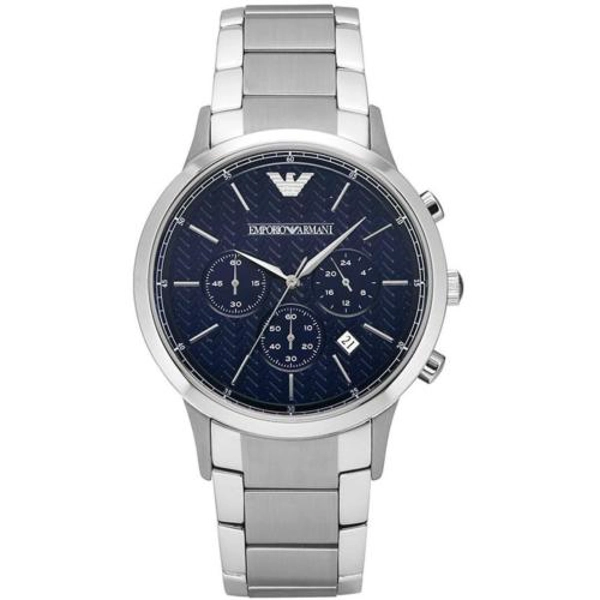 Armani AR2486 Men's Steel Bracelet Blue Dial Chronograph Watch
