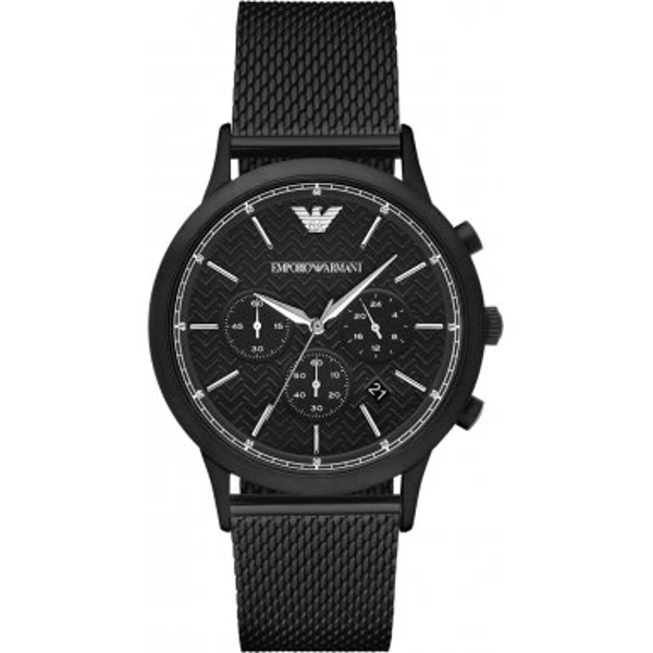 Emporio Armani AR2498 Mens Renato Black Steel Mesh Watch