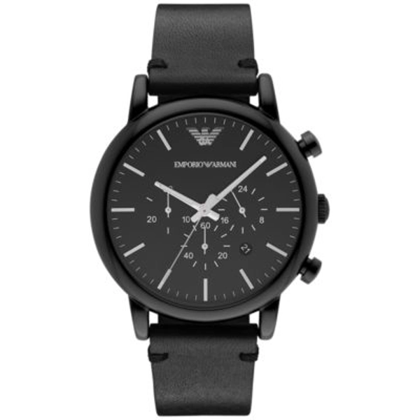 Armani AR1918 Black Leather Chronograph Mens Watch