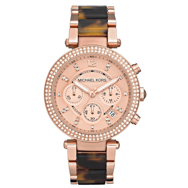 Michael kors tortoise shell watch women's outlet