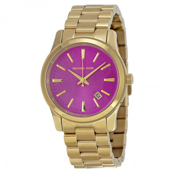 Michael Kors Golden Runway Pink Dial Gold-tone Ladies Watch MK5801