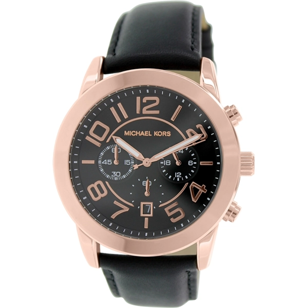 Michael Kors Mercer Large Chronograph Leather Strap Watch MK8289