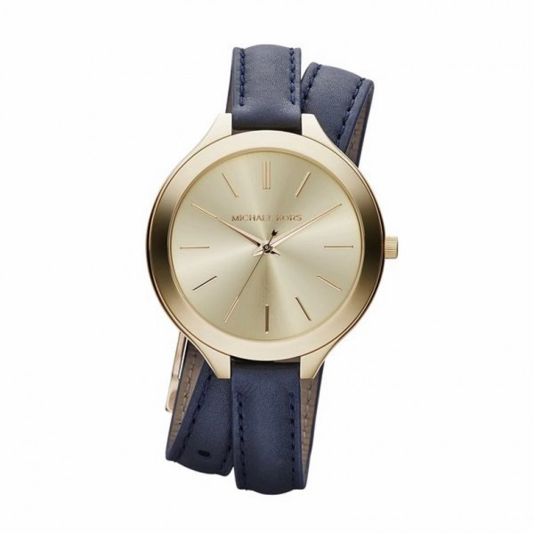 Michael Kors MK2324 Ladies Blue Leather Runway Watch