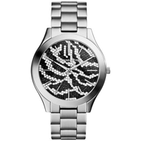 Michael Kors Slim Runway Zebra-pattern Crystal..