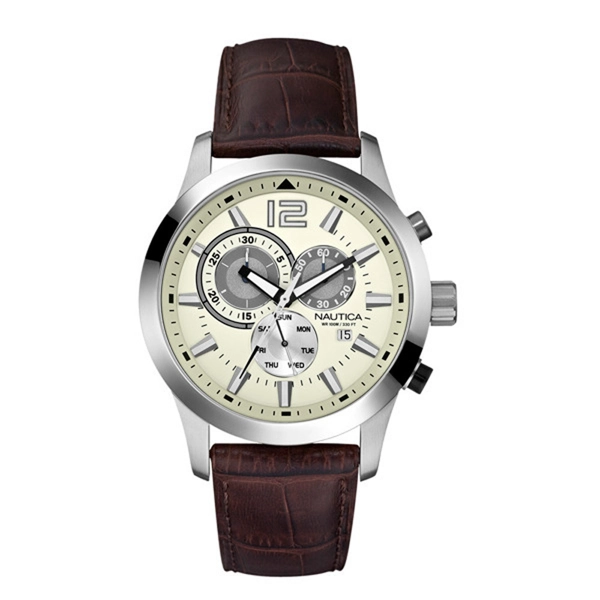 Nautica XL A15549G Analogue Quartz Leather Gents Watch