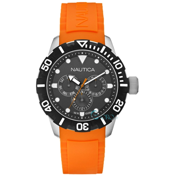 Nautica NSR 101 A13646G Silicone Orange Black Men's Watch