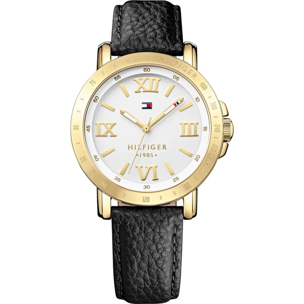 Tommy Hilfiger Women's 1781441 Watch with Black Leather Band