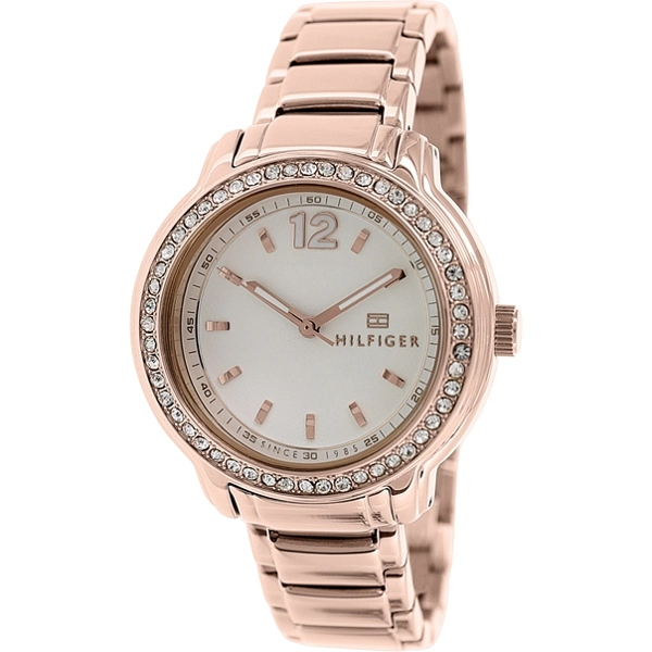 Tommy Hilfiger Silver Dial Rose Gold-tone Ladies Watch 1781468