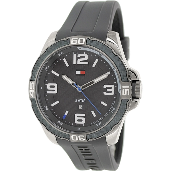 Tommy Hilfiger Grey Dial Grey Silicone Mens Watch 1791089