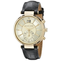 Michael Kors MK2433 Gold Dial Leather Strap Wa..