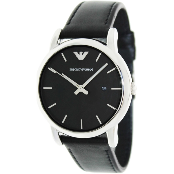 Emporio Armani Men's Classic AR1692 Black Leather Quartz Watch
