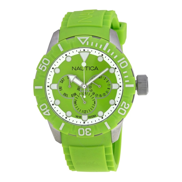Nautica A13640G NSR 101 Green Dial Green Resin Mens Watch