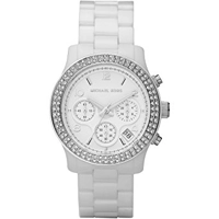 Michael Kors Ladies' Ceramic Crystal Set Chron..