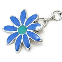 D&G DJ0429 Silver Chain Pendant Necklace Blue ..