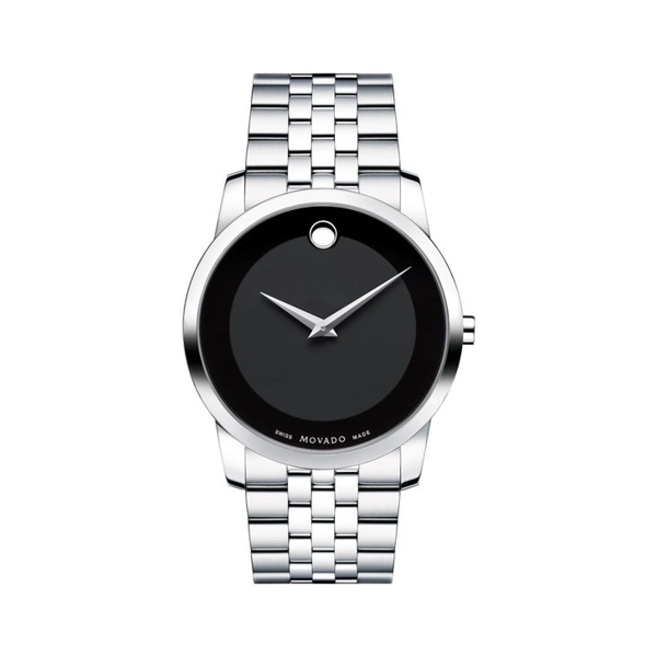 Movado Stainless Steel Black Museum Dial Men's Watch 0606504