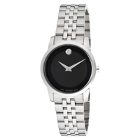 Movado Museum Black Dial Stainless Steel Ladie..