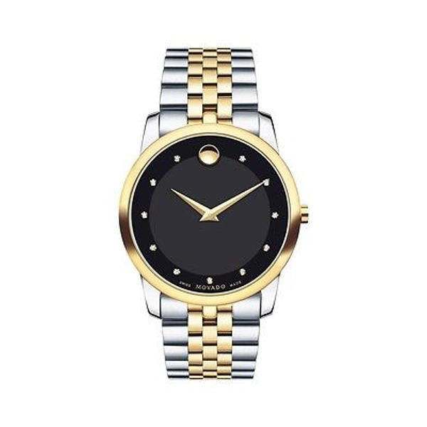 Movado Museum Black Dial Two-tone Men's Watch 0606879