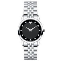 Movado Black Dial Silver Stainless Steel Ladie..