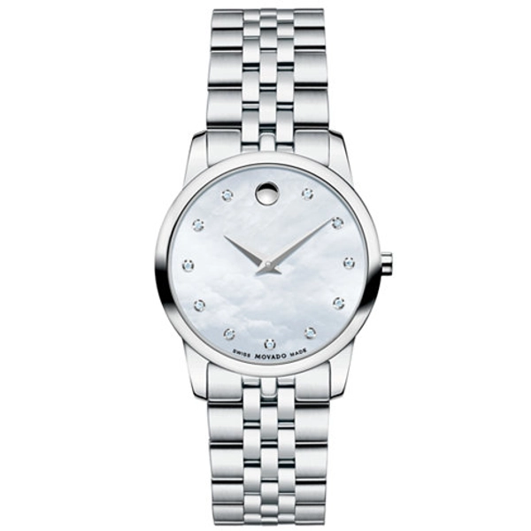 Movado Mother of Pearl Diamond Dial Ladies Watch 0606612