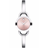 Movado Pink Dial Stainless Steel Bangle Ladies..