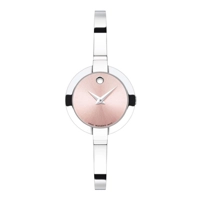 Movado Bela Pink Dial Stainless Steel Bangle L..