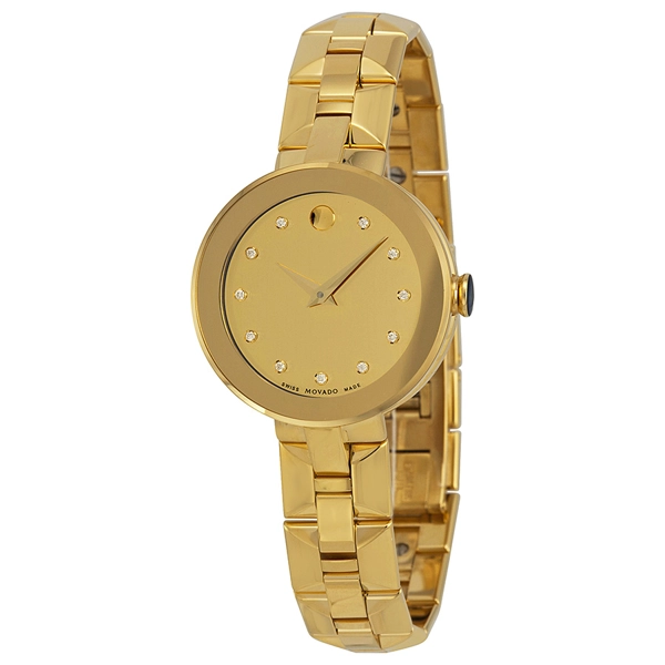 Movado Dial Gold Stainless Steel Ladies 0606816 Watch