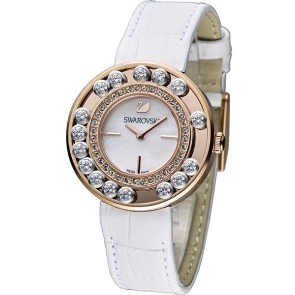 Swarovski 1187023 Lovely Crystals White Rose Gold Tone Ladies Watch