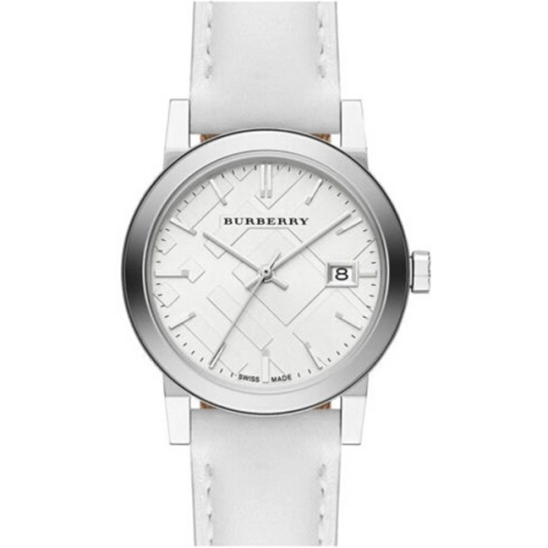 Burberry BU9128 White/Silver Leather Ladies Watch