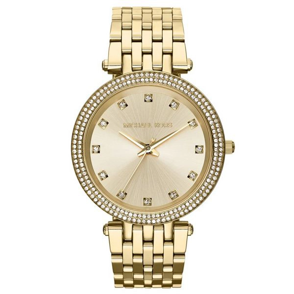 Michael Kors Ladies Gold-Tone Stainless Steel Crystal Watch MK3216