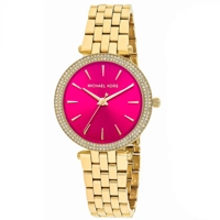 Michael Kors MK3444 Darci Fuchsia Dial Gold-to..